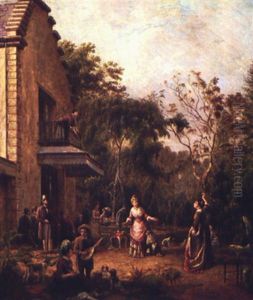 Elegante Gesellschaft Im Park by Pierre Louis de Coninck
