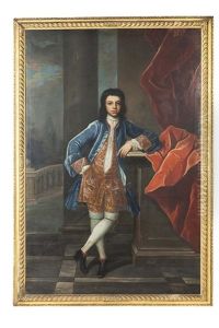 Full Length Portrait Of Peter King, Aged 12, In Blue Coat And Embroidered Waistcoat And Breeches Full Length Portrait Of Peter King, Aged 12, In Blue Coat And Embroidered Waistcoat And Breeches