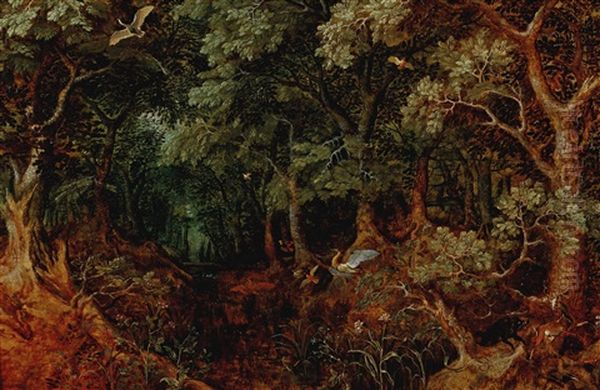 A Forest Landscape With Huntsmen And Animals - view 1