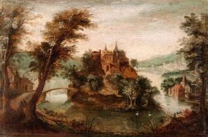 Paysage De Foret Avec Un Chateau