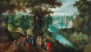 An Elegant Party In A River Landscape An Elegant Party In A River Landscape