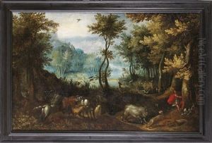 Landschaft Mit Wilden Tieren