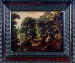 Paysage Forestier Avec Des Batiments