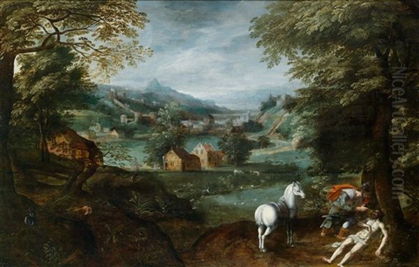 Weite Berglandschaft Mit Dem Barmherzigen Samariter - view 1
