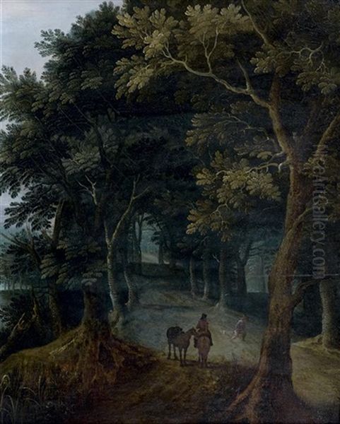 Cavalier Et Chasseur Dans Un Sous-bois - view 1