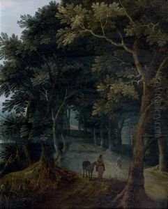 Cavalier Et Chasseur Dans Un Sous-bois