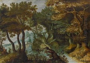 Waldlandschaft Mit Heimkehrenden Jagern