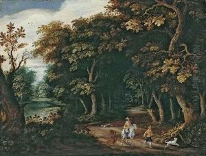 Waldlandschaft Mit Reiter by Gillis van Coninxloo