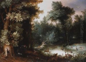 Tiere Im Wald by Gillis van Coninxloo