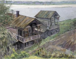 Wooden Houses On The Volga