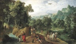 Taufe Des Kammerers by Gillis van Coninxloo
