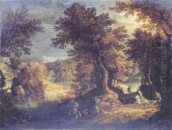 Paysage Avec Scene De Chasse - view 1