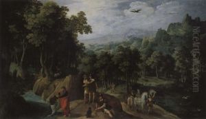 Weite Landschaft Mit Der Taufe Des Kammerers