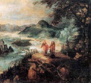 La Tentation Du Christ Dans Un Vast Paysage Panoramique