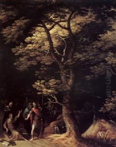 A Wooded Landscape With Alexander The Great Before Diogenes