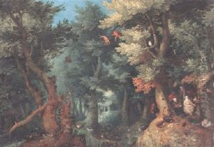 Wooded Landscape With Ss. Paul The Hermit And Anthony The Great Being Tempted By Demons