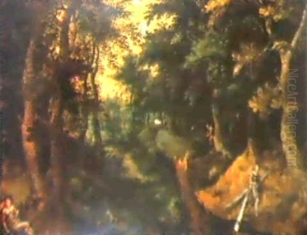 Diana And The Sleeping Callisto Beside A Woodland Stream - view 1