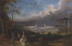 Elegant Figures In A Parkland, Greenwich Beyond