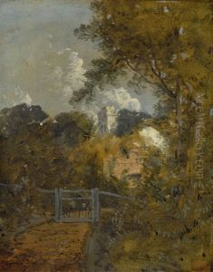 Landscape With A Road And A Castle Beyond by John Constable