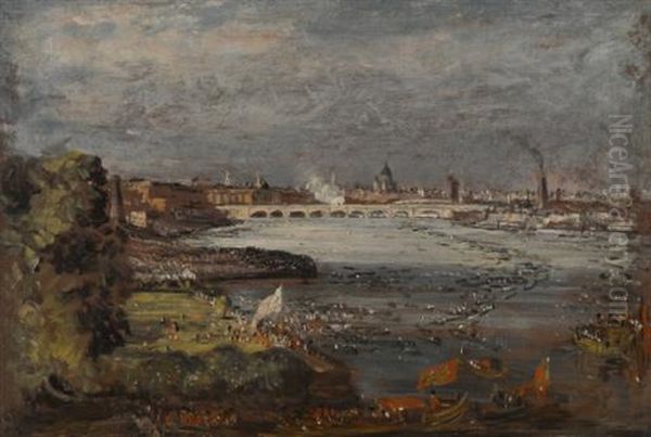 The Opening Of Waterloo Bridge, Seen From Whitehall Stairs, London, 18 June 1817 - view 1