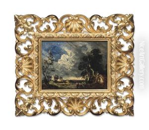 Wooded Landscape With A Figure On A Path by John Constable