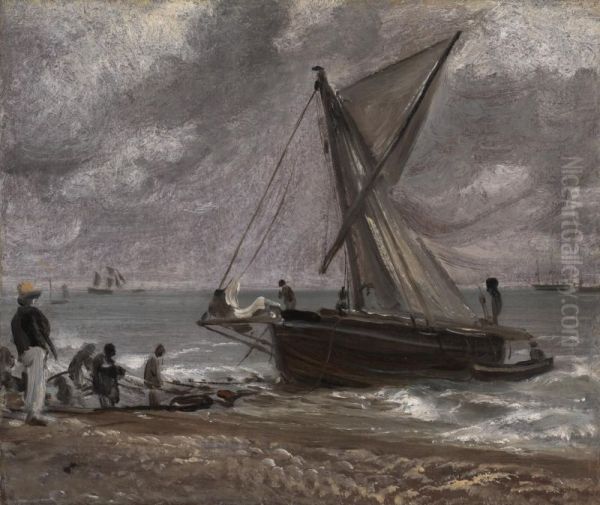 Beaching A Boat, Brighton - view 1