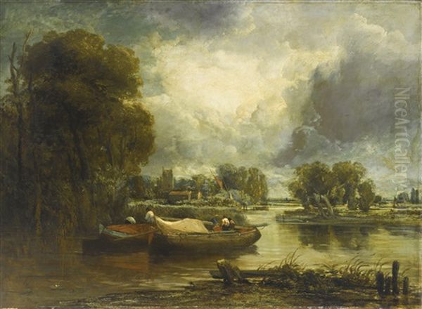 Barges On A River - view 1