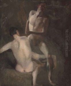 Study Of Three Nudes by John Constable