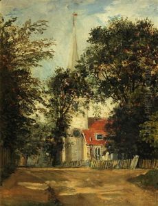 A View Of A Church, Thought To Be Dedham Church by John Constable