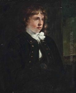 Portrait Of A Boy, Half-length, In A Dark Overcoat And A White Cravat, At A Window