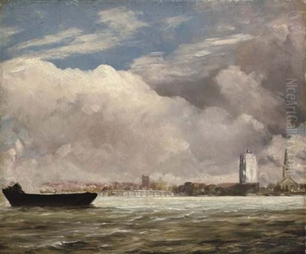 View On The Thames Near Battersea Bridge, With Chelsea Beyond - London - view 1