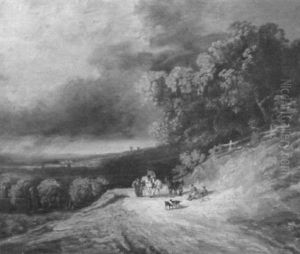 Weite Landschaft Mit Aufziehendem Gewitter by John Constable