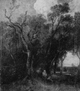 Wooded Landscape With A View Of Dedham by John Constable