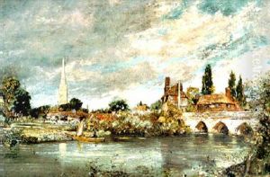 Harnham Bridge Looking Towards Salisbury Cathedral