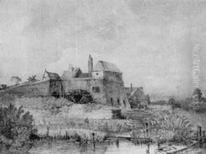 Wassermuhlen An Einer Stadtmauer