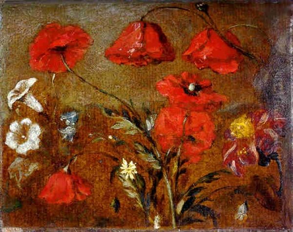 Flower Study, With Poppies, Convolvulus, Harebells And Other Flowers - view 1