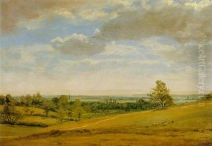 Landscape With A Distant Spire by Lionel Bicknell Constable