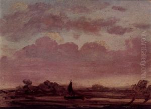 On The Stour, Sunset by Lionel Bicknell Constable