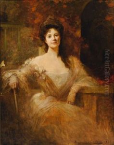 Portrait Of An Elegant Lady by Jean Joseph Benjamin Constant