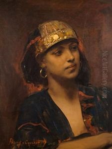 Portrait De Femme Orientale by Jean Joseph Benjamin Constant