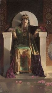 The Empress Theodora Seated On Her Throne In Court Dress by Jean Joseph Benjamin Constant