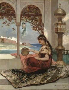 Femme Sur La Terrasse by Jean Joseph Benjamin Constant