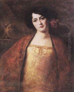 Half Length Portrait Of A Lady by Jean Joseph Benjamin Constant