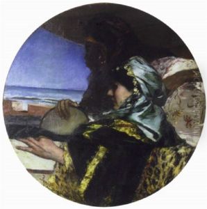 Musicienne Marocaine Et Sa Servante Au Bord De La Mer by Jean Joseph Benjamin Constant