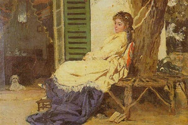 Jeune Femme Au Jardin - view 1