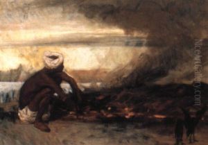 An Arab Lighting A Fire