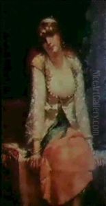 An Eastern Beauty (the Tambourine Girl) by Jean Joseph Benjamin Constant