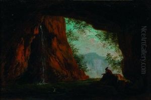 Moine Dans Une Grotte