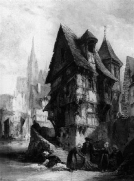 Washerwomen In A French Village - view 1