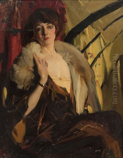 Portrait D'elegante Au Theatre - view 1